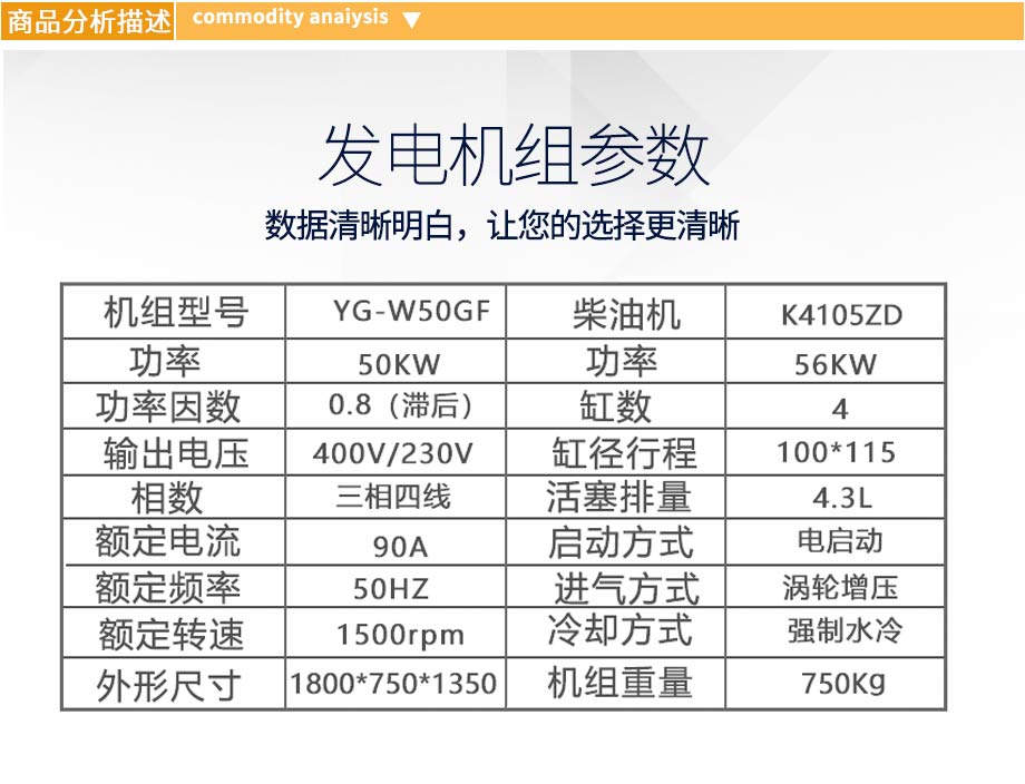 40KW柴油发电机组参数